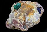 Azurite and Fibrous Malachite Crystals on Matrix - Morocco #74692-1